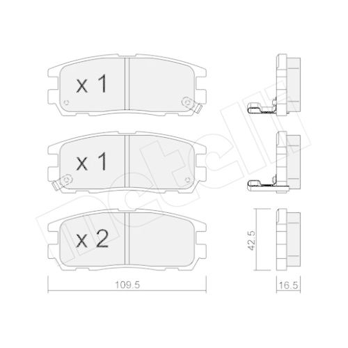 Bremsbelagsatz Scheibenbremse Metelli 22-0358-0 für Ford Isuzu Opel Great Wall