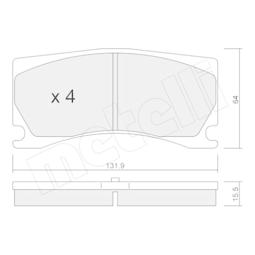 Bremsbelagsatz Scheibenbremse Metelli 22-1106-0 für Citroën Jaguar Peugeot