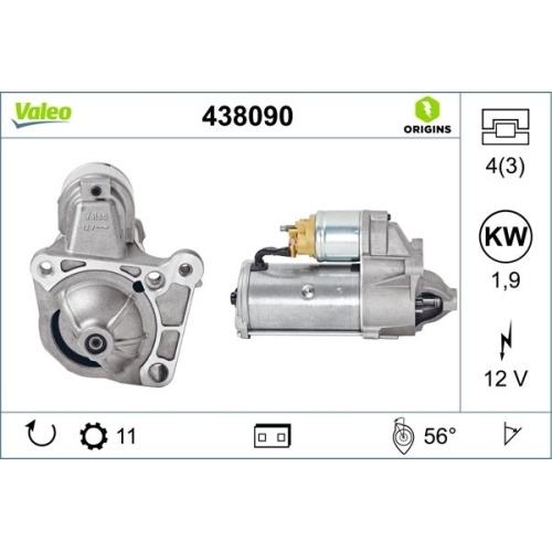 Starter Valeo 438090 Valeo Origins New Oe Technologie für Mitsubishi Nissan Opel