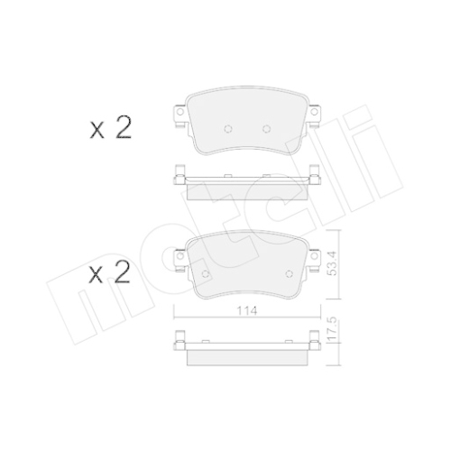 Bremsbelagsatz Scheibenbremse Metelli 22-1108-0 für Citroën Opel Peugeot Toyota