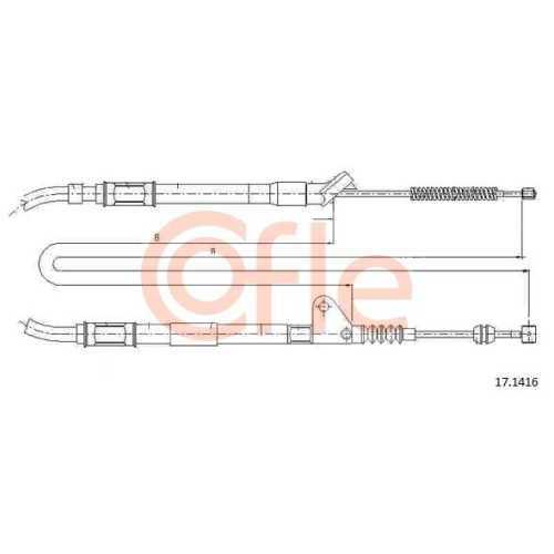 Seilzug Feststellbremse Cofle 17.1416 für Toyota Hinten Rechts