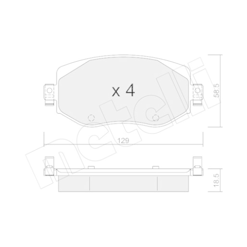 Bremsbelagsatz Scheibenbremse Metelli 22-1110-0 für Renault Vorderachse