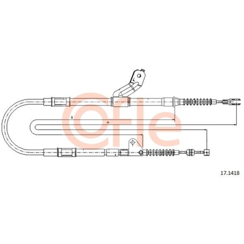 Seilzug Feststellbremse Cofle 17.1418 für Toyota Hinten Links
