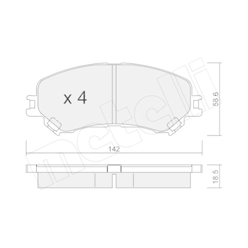 Bremsbelagsatz Scheibenbremse Metelli 22-1111-0 für Renault Vorderachse