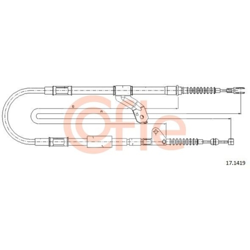 Seilzug Feststellbremse Cofle 17.1419 für Toyota Hinten Rechts