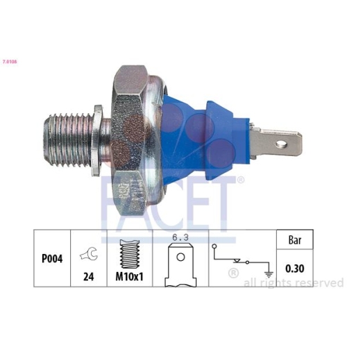 Öldruckschalter Facet 7.0108 Made In Italy - Oe Equivalent für Audi Ford Seat VW