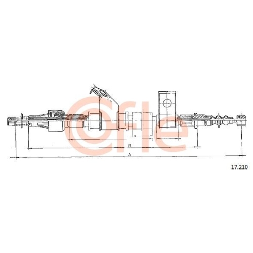 Seilzug Feststellbremse Cofle 17.210 für Mitsubishi Hinten Rechts