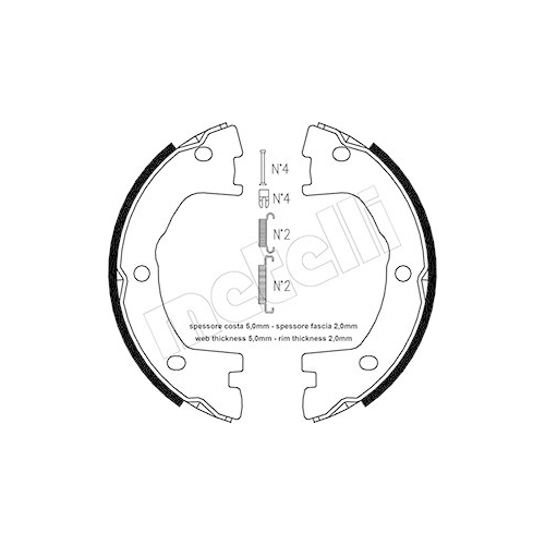 Bremsbackensatz Feststellbremse Metelli 53-0077K für Hinterachse