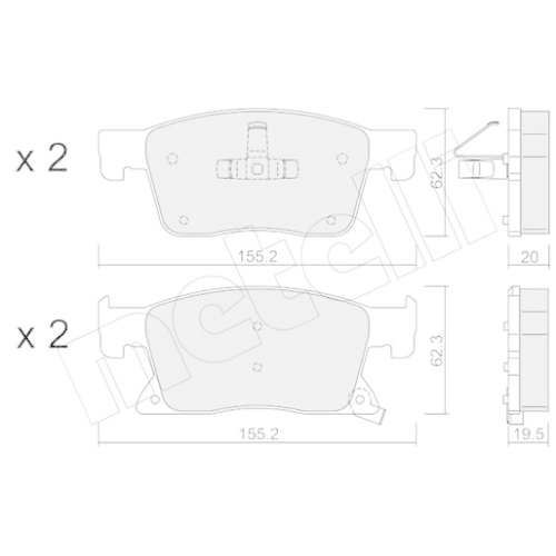 Bremsbelagsatz Scheibenbremse Metelli 22-1115-0 für Opel Vauxhall Vorderachse