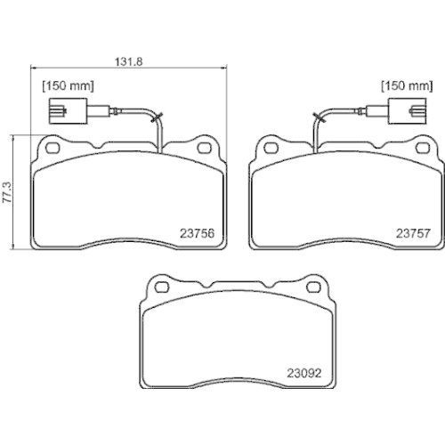 Bremsbelagsatz Scheibenbremse Hella Pagid 8DB 355 021-151 für Alfa Romeo