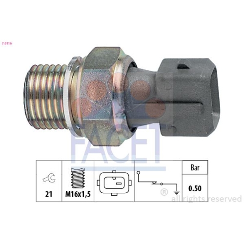 Öldruckschalter Facet 7.0116 Made In Italy - Oe Equivalent für Citroën Fiat