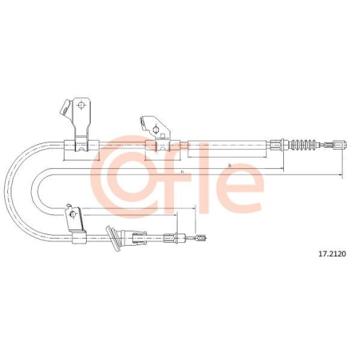 Seilzug Feststellbremse Cofle 17.2120 für Mitsubishi Smart Hinten Links