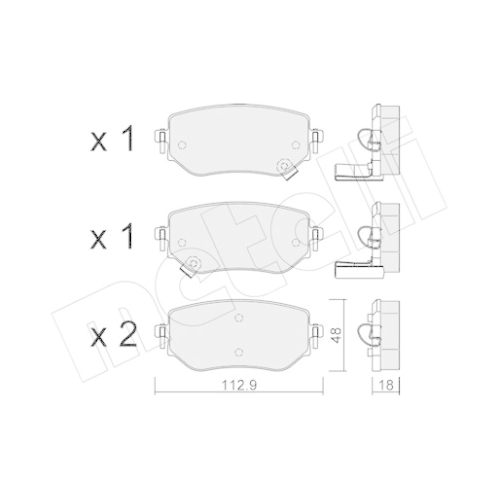 Bremsbelagsatz Scheibenbremse Metelli 22-1192-0 für Mercedes Benz Mercedes Benz