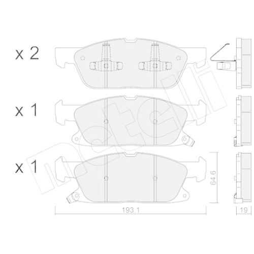 Bremsbelagsatz Scheibenbremse Metelli 22-1117-0 für Ford Ford Usa Lincoln