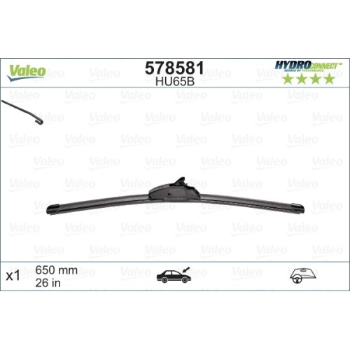 Wischblatt Valeo 578581 Hydroconnect Upgrade für Peugeot Beifahrerseitig