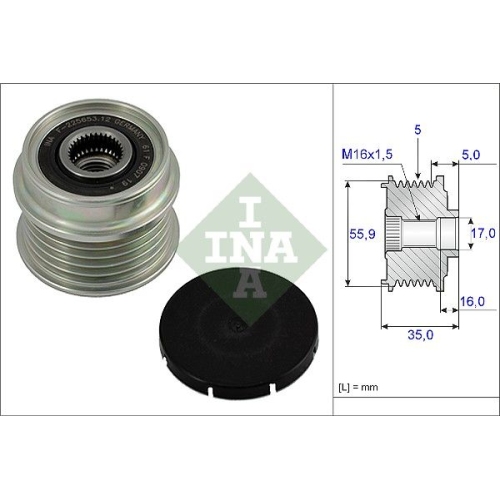 Generatorfreilauf Ina 535 0004 10 für Audi Seat Skoda VW