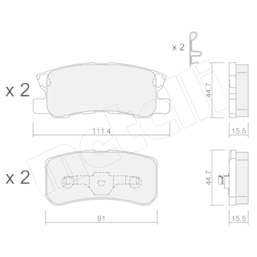 Bremsbelagsatz Scheibenbremse Metelli 22-0400-0 für Chrysler Citroën Mitsubishi