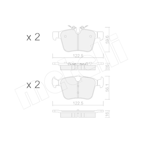 Bremsbelagsatz Scheibenbremse Metelli 22-1122-0 für Jaguar Volvo Land Rover