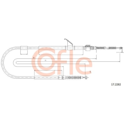 Seilzug Feststellbremse Cofle 17.2282 für Mitsubishi Hinten Links