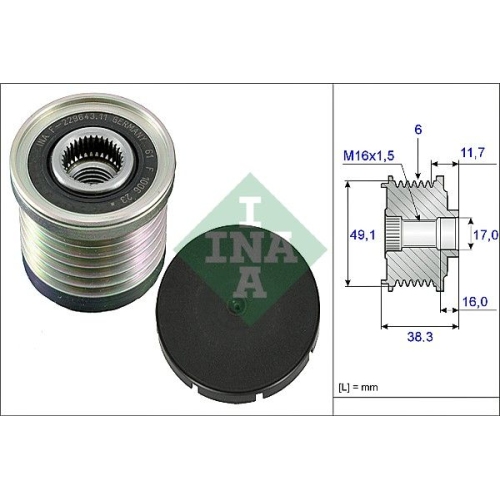 Generatorfreilauf Ina 535 0030 10 für Mitsubishi Nissan Opel Renault Vauxhall