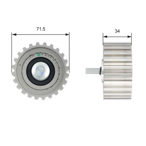 Umlenk /führungsrolle Zahnriemen Gates T42183 Powergrip® für Fiat Iveco