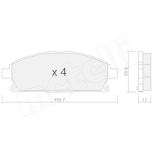 Bremsbelagsatz Scheibenbremse Metelli 22-0406-0 für Nissan Vorderachse