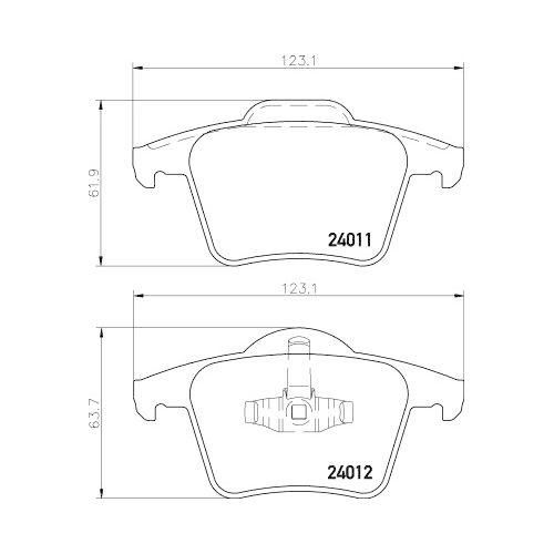 Bremsbelagsatz Scheibenbremse Hella Pagid 8DB 355 010-801 für Volvo Hinterachse