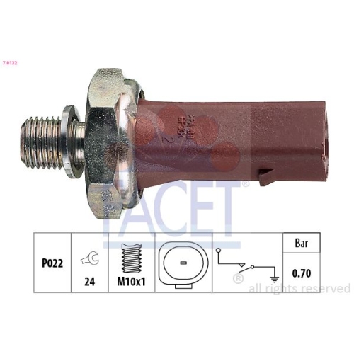 Öldruckschalter Facet 7.0132 Made In Italy - Oe Equivalent für Audi Chrysler VW