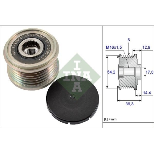 Generatorfreilauf Ina 535 0194 10 für Citroën Fiat Ford Lancia Mazda Mitsubishi