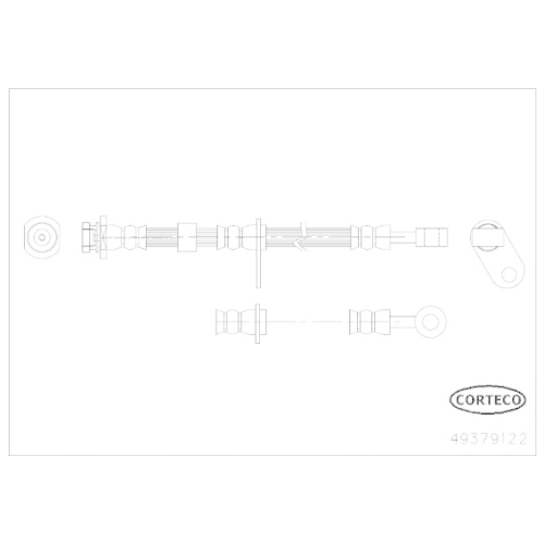 Bremsschlauch Corteco 49379122 für Suzuki Vorderachse Rechts