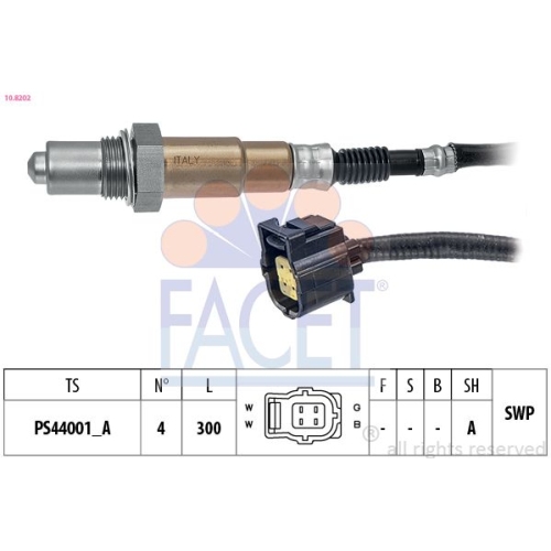 Lambdasonde Facet 10.8202 Made In Italy - Oe Equivalent für Mercedes Benz Smart