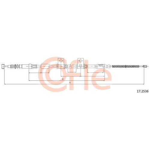 Seilzug Feststellbremse Cofle 17.2536 für Hyundai Hinten Rechts
