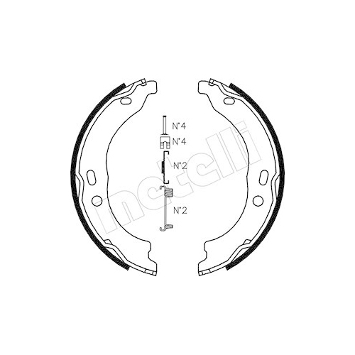 Bremsbackensatz Feststellbremse Metelli 53-0095K für Hinterachse