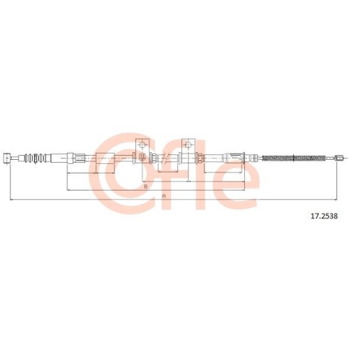 Seilzug Feststellbremse Cofle 17.2538 für Hyundai Hinten Rechts