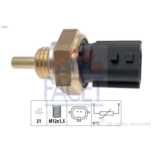 Sensor Kühlmitteltemperatur Facet 7.3341 Made In Italy - Oe Equivalent für Fiat