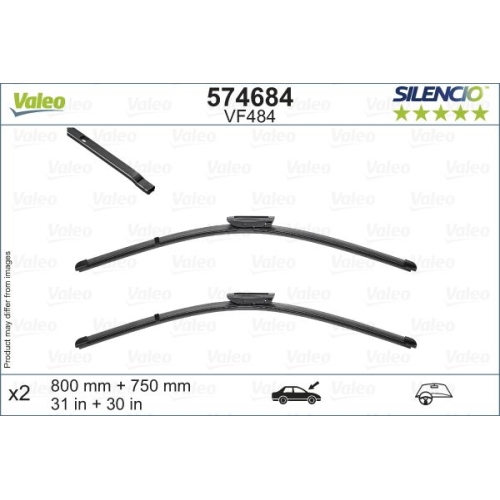 Wischblatt Valeo 574684 Silencio Flat Blade Set für Citroën Vorne