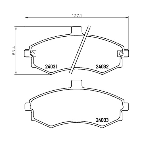 Bremsbelagsatz Scheibenbremse Hella Pagid 8DB 355 010-481 für Hyundai Kia