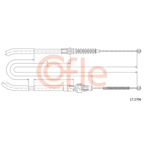 Seilzug Feststellbremse Cofle 17.2706 für Isuzu Opel Vauxhall Hinten Rechts