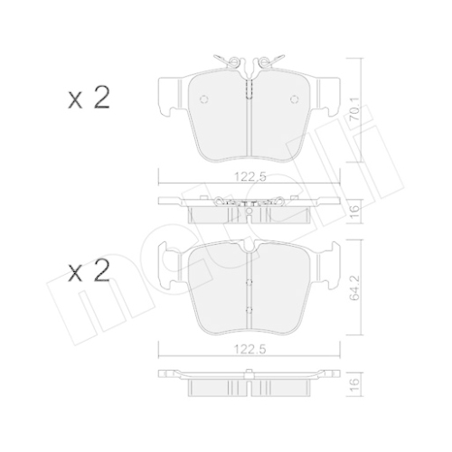 Bremsbelagsatz Scheibenbremse Metelli 22-1135-0 für Mercedes Benz Mercedes Benz