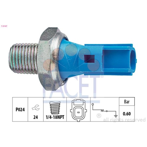 Öldruckschalter Facet 7.0147 Made In Italy - Oe Equivalent für Ford