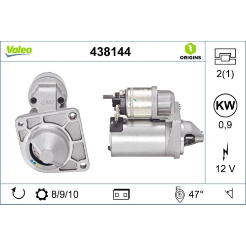 Starter Valeo 438144 Valeo Origins New Oe Technologie für Alfa Romeo Fiat Lancia