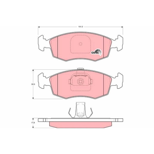 Bremsbelagsatz Scheibenbremse Trw GDB1383 Cotec für Alfa Romeo Fiat Vorderachse