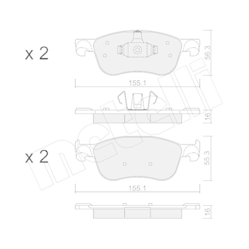 Bremsbelagsatz Scheibenbremse Metelli 22-1142-0 für Ford Vorderachse