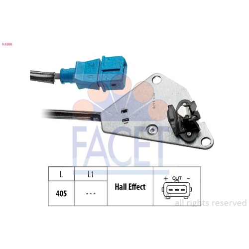 Sensor Nockenwellenposition Facet 9.0208 Made In Italy - Oe Equivalent für Fiat