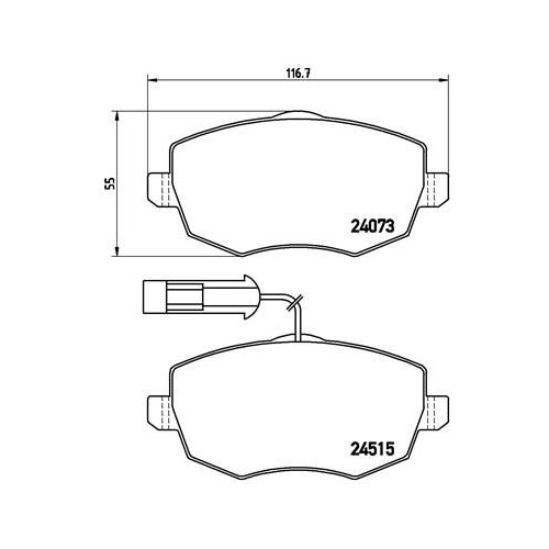 Bremsbelagsatz Scheibenbremse Brembo P23127 Prime Line für Lancia Vorderachse