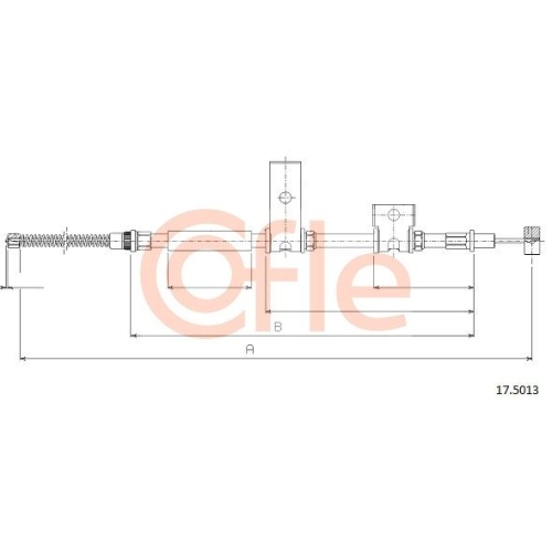 Seilzug Feststellbremse Cofle 17.5013 für Suzuki Hinten Rechts
