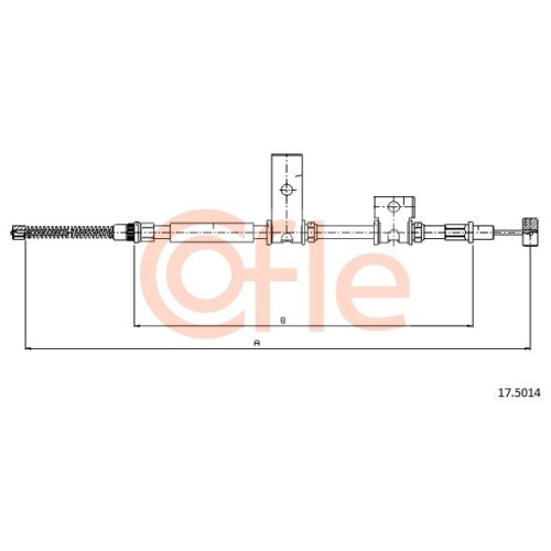 Seilzug Feststellbremse Cofle 17.5014 für Suzuki Hinten Rechts