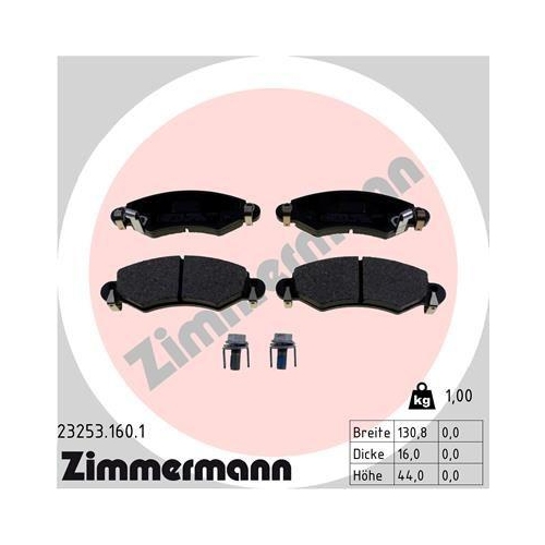 Bremsbelagsatz Scheibenbremse Zimmermann 23253.160.1 für Opel Subaru Suzuki