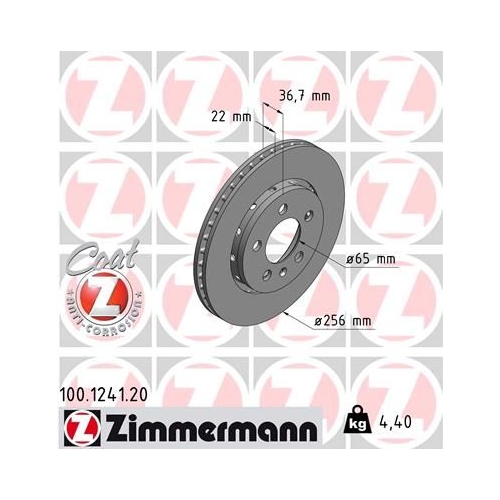 Zimmermann 2X Bremsscheibe Hinterachse Coat Z für Vag Vw (faw)