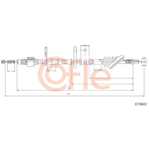 Seilzug Feststellbremse Cofle 17.5022 für Suzuki Hinten Rechts
